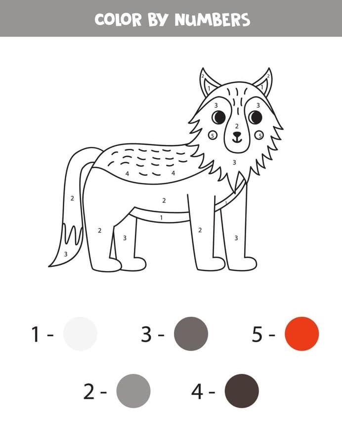 Happy Wolf Color By Number