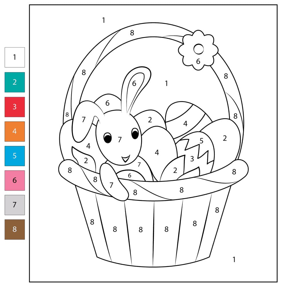 Print Easter Bunny Color By Number