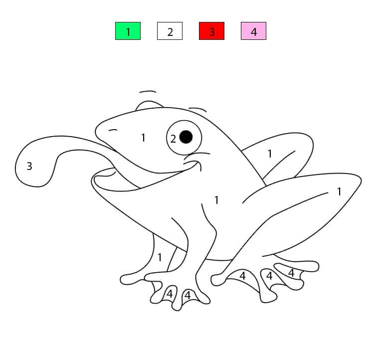 Printable Simple Frog Color By Number