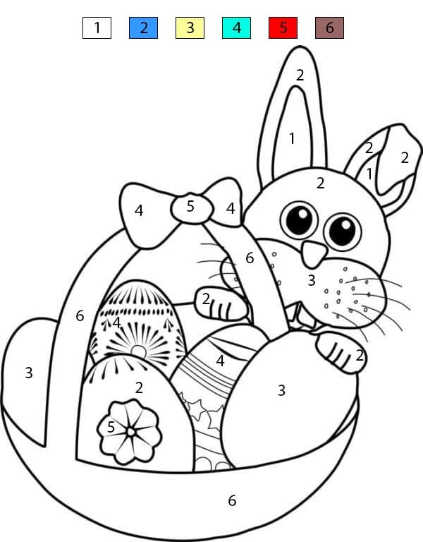 Rabbit Waiting For Easter Color By Number