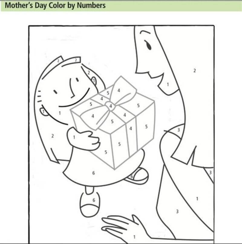 A gift for mom color by number