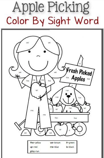Apple Picking color by number