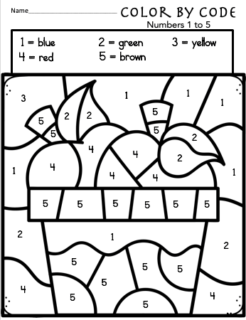 Apples in the bucket color by number