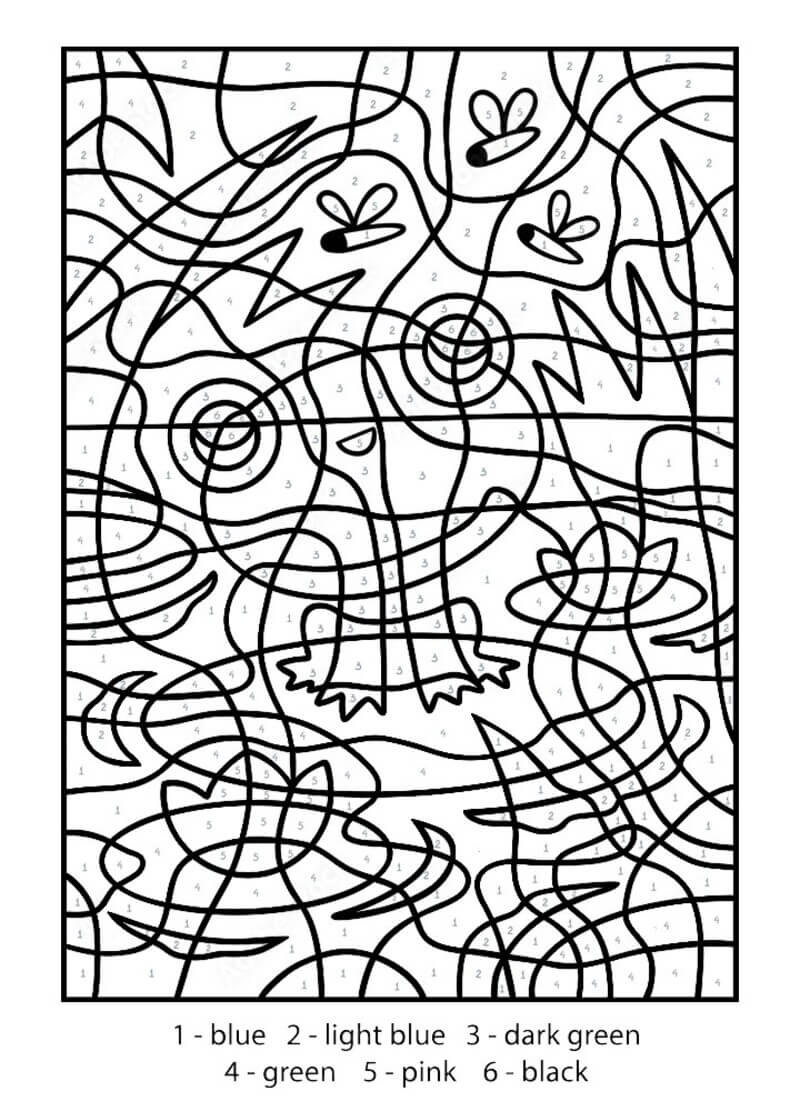 Baby Frog color by number