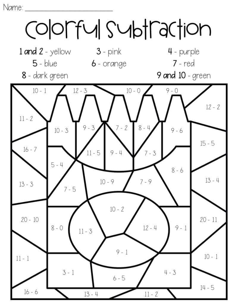 Back to school with pencils color by number