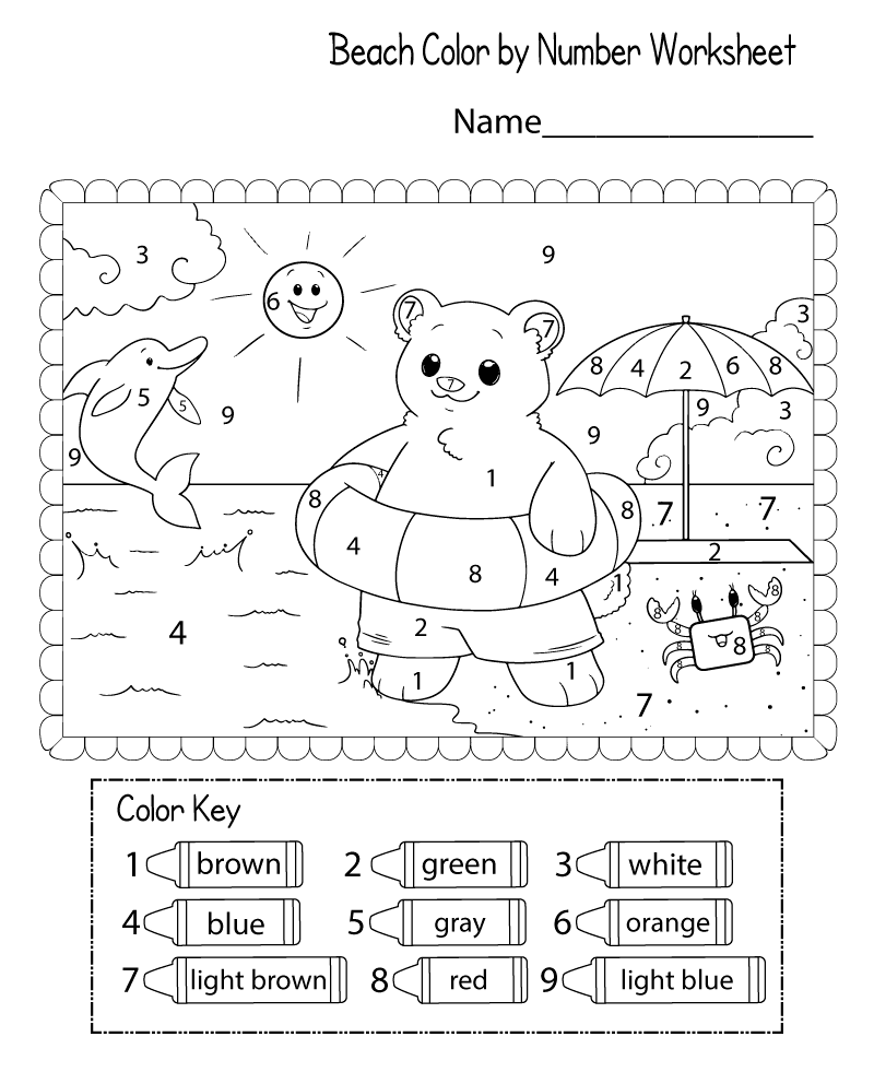 Bear wears a float color by number