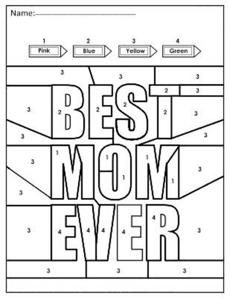 Best mom ever color by number