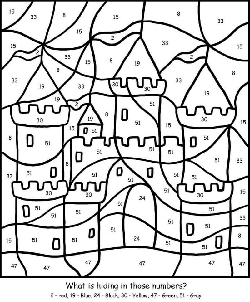Big castle color by number
