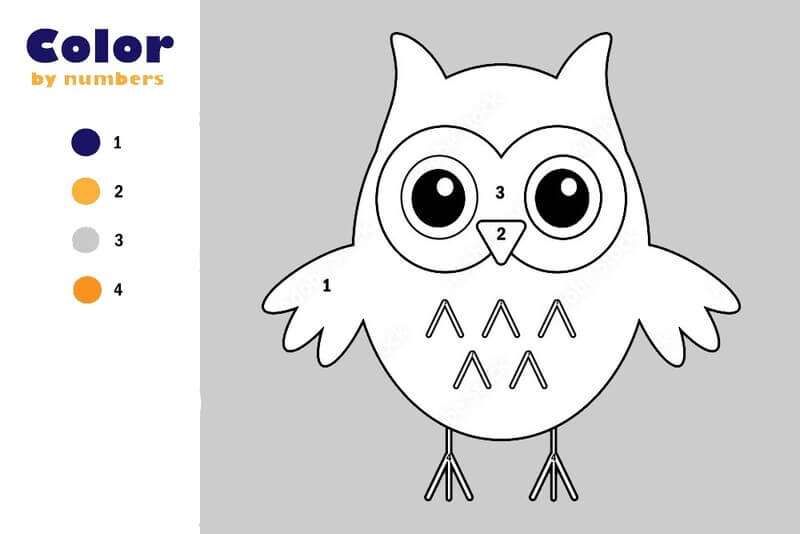 Blue Owl color by number