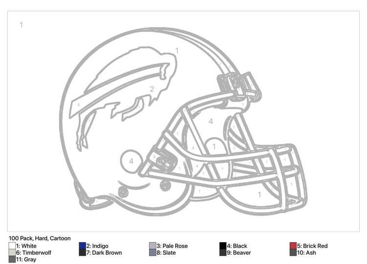 Bufalo Bills helmet color by number