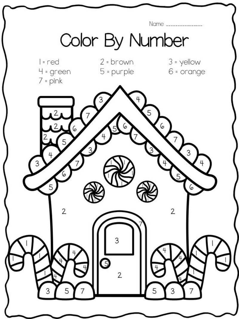 Candy House color by number