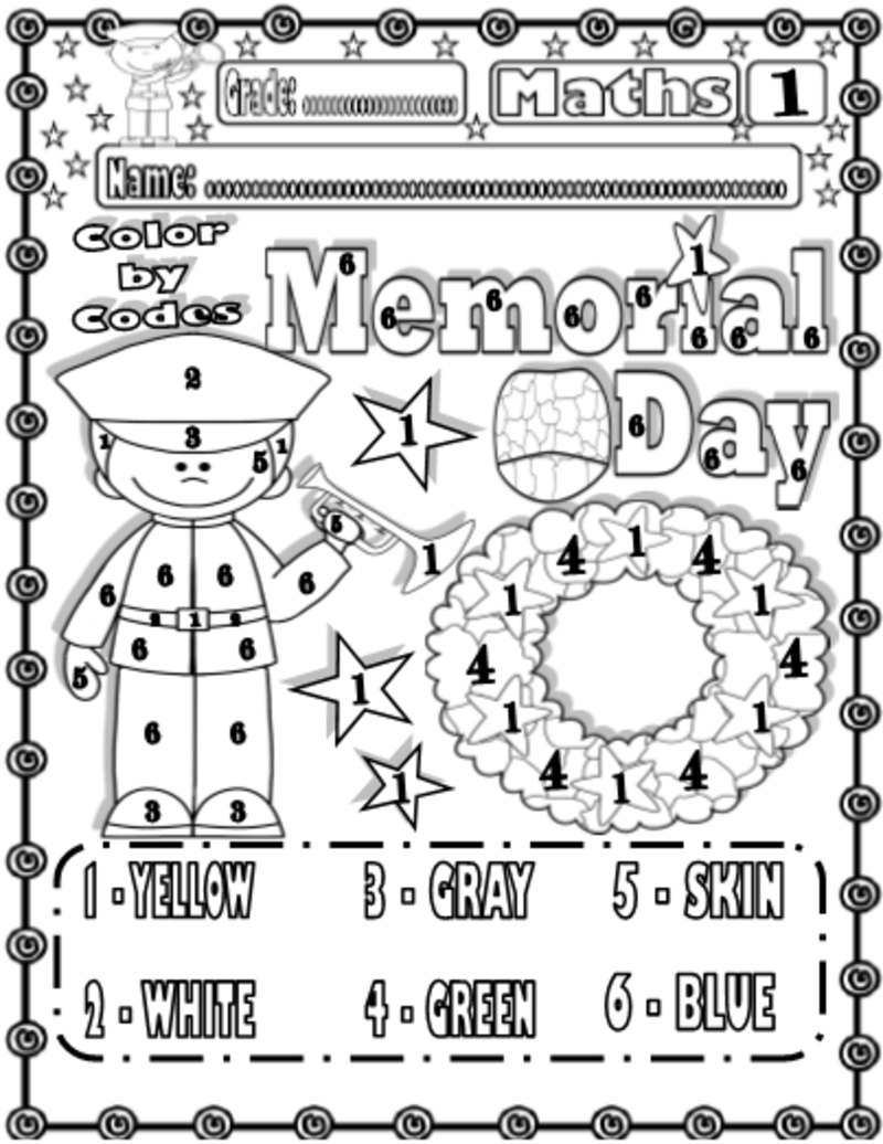 Memorial day Color By Number