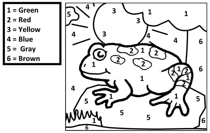 Drawing frog color by number