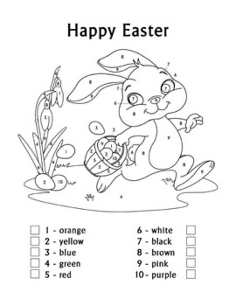 Easter fun color by number