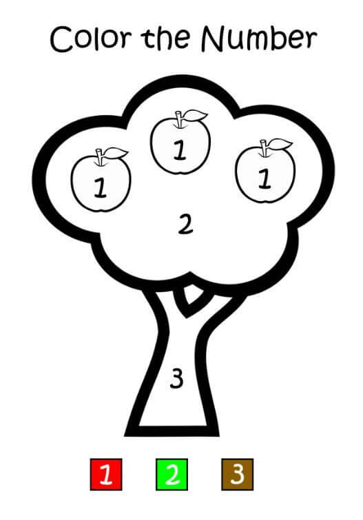 Easy Apple tree color by number