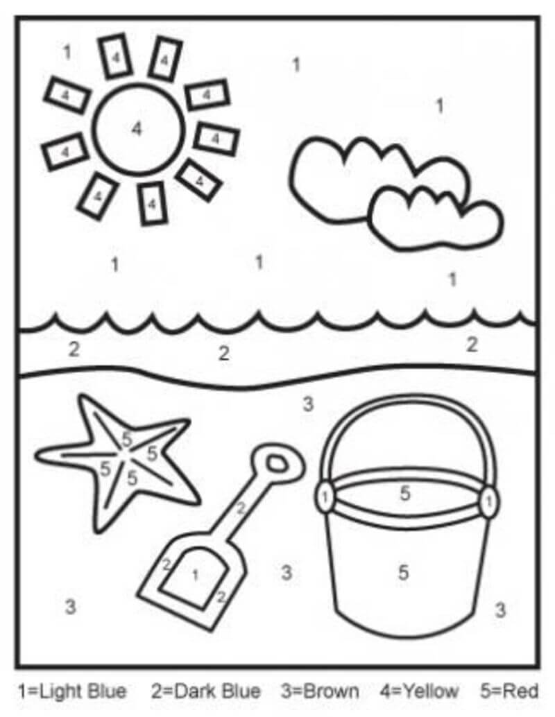 Easy Beach color by number