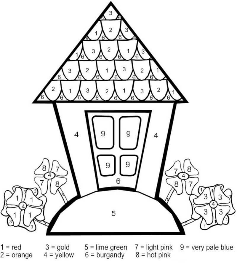 Easy house color by number