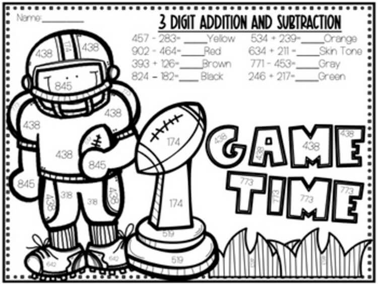 Game time color by number