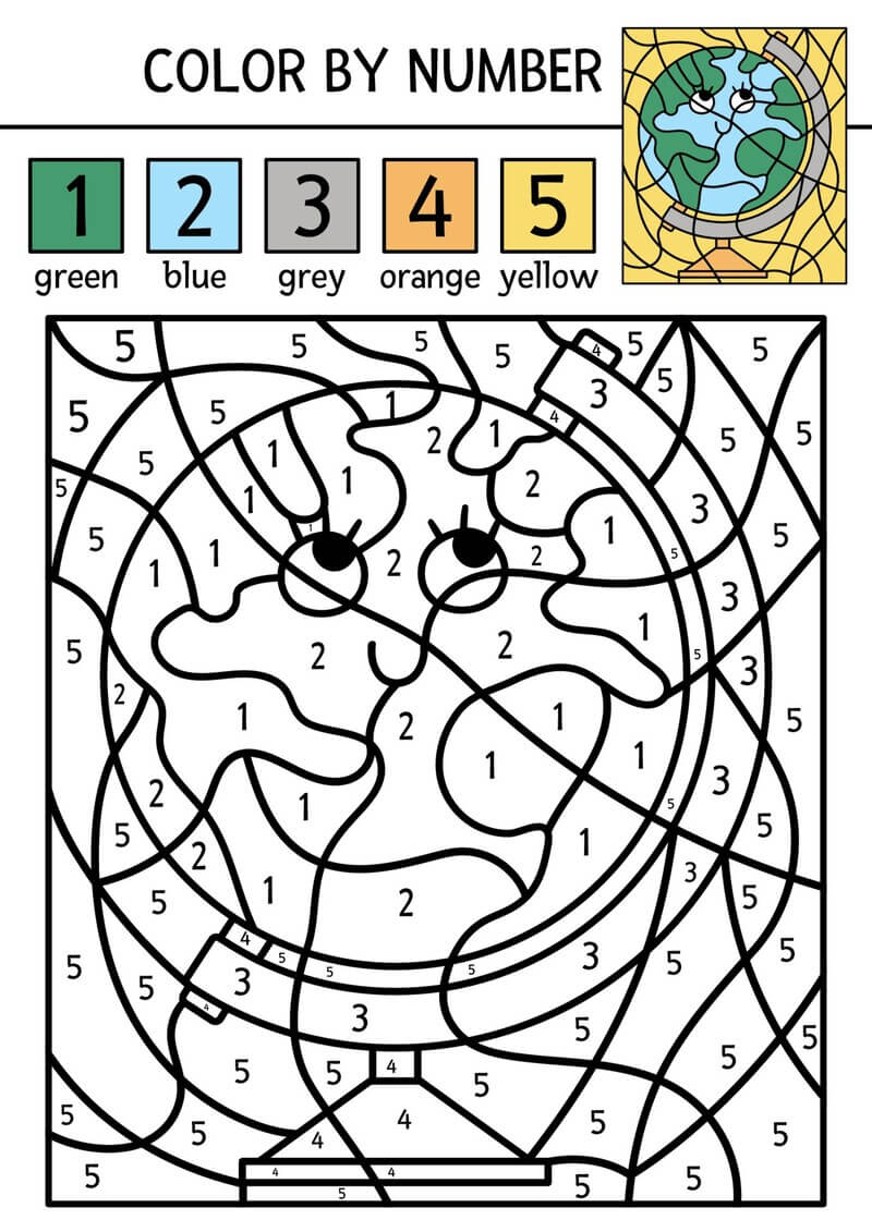 Geography subject color by number