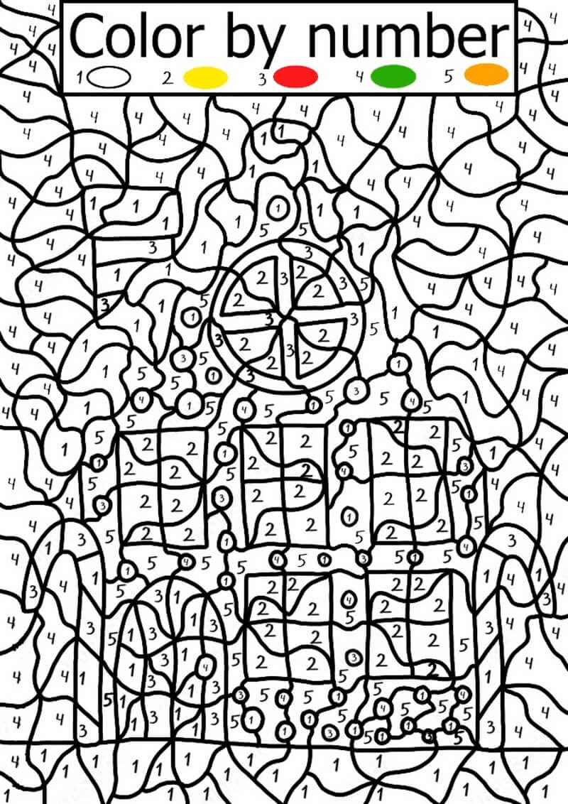 Gingerbread House color by number
