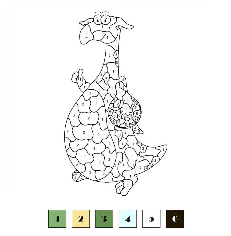 Green Dragon with a Football ball color by number