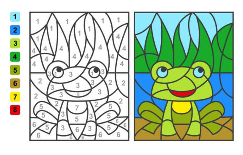 Green Frog color by number
