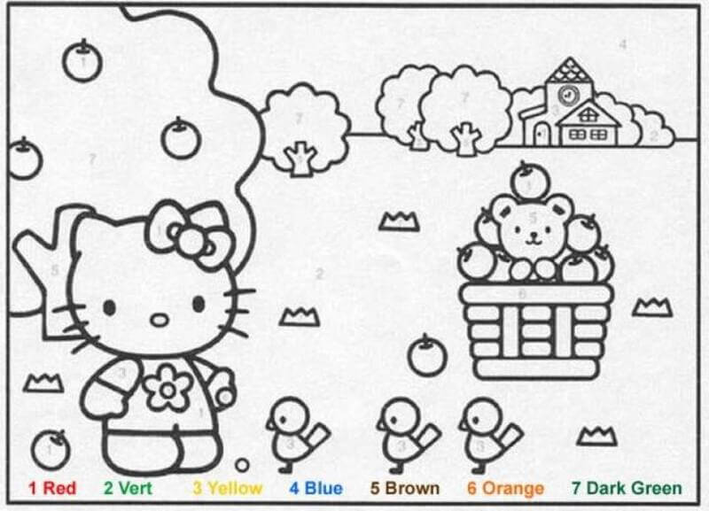 Hello Kitty color by number