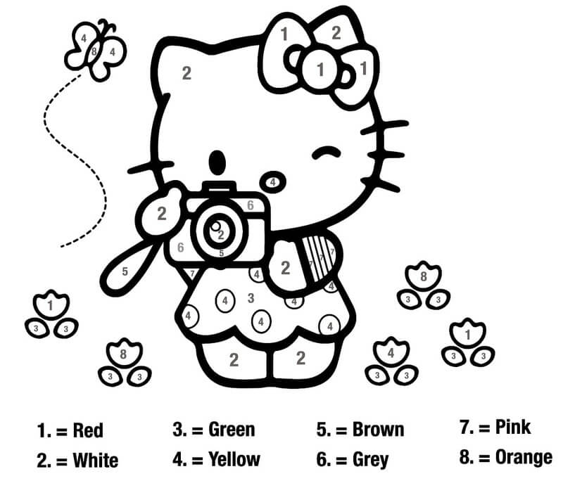 Hello Kitty Color By Number