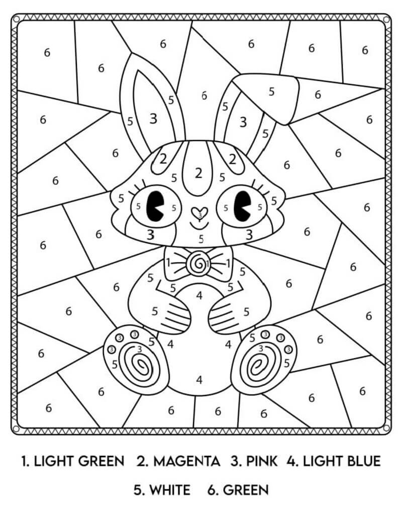 I love Easter Bunny color by number