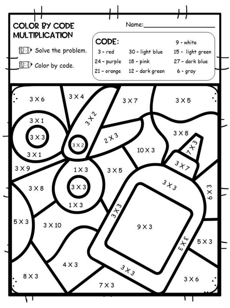Learning tools color by number