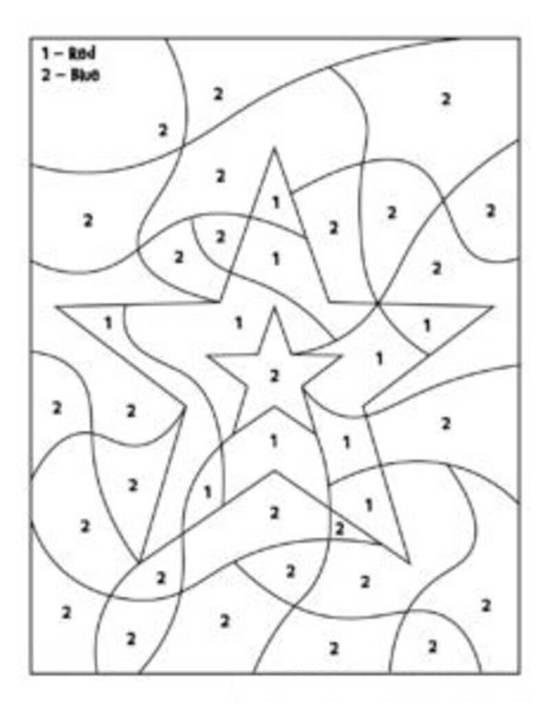 Memorial day with the Star color by number