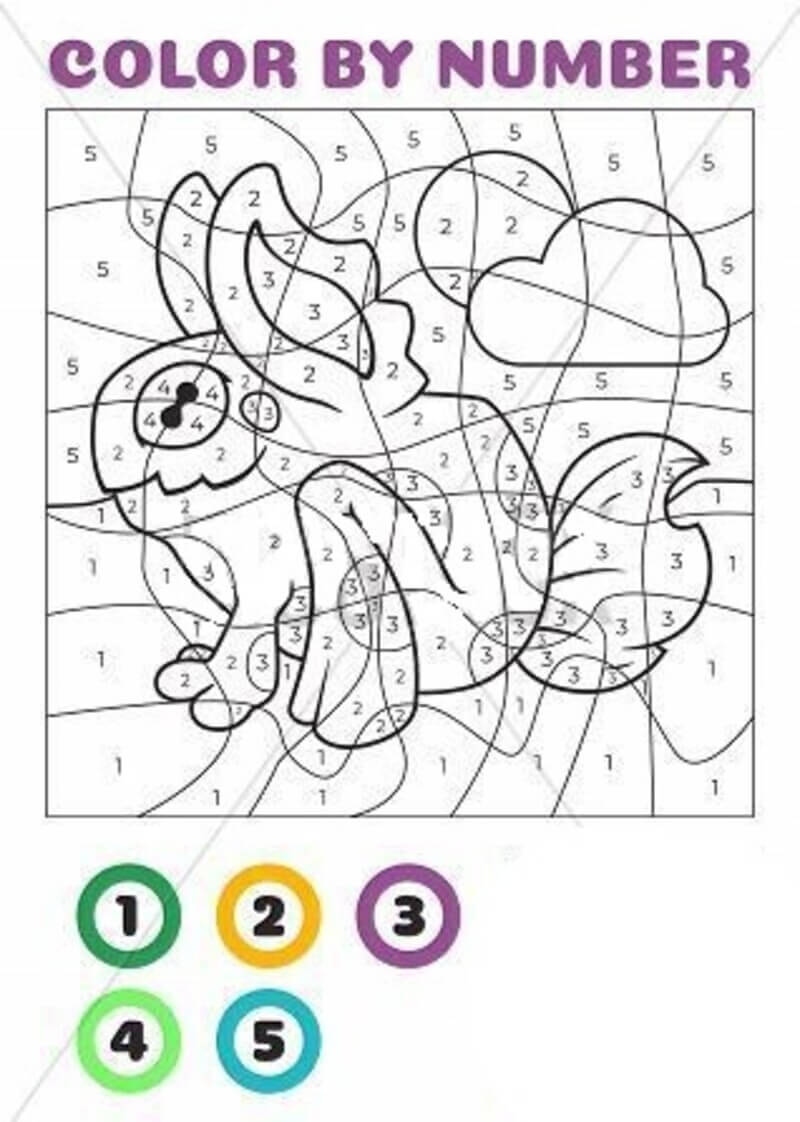 Monster Frog color by number