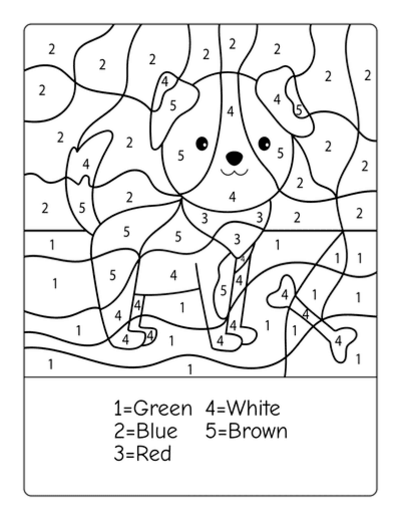 Nice Puppy color by number