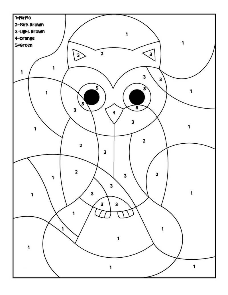 Normal Owl color by number