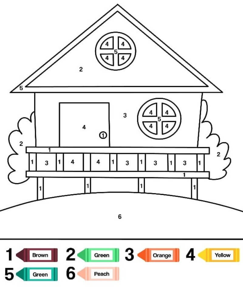 One house color by number