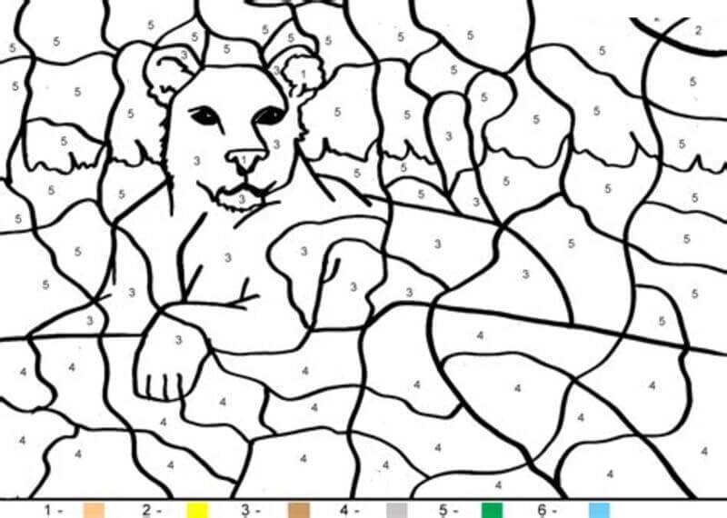 Para Olympics Lion color by number