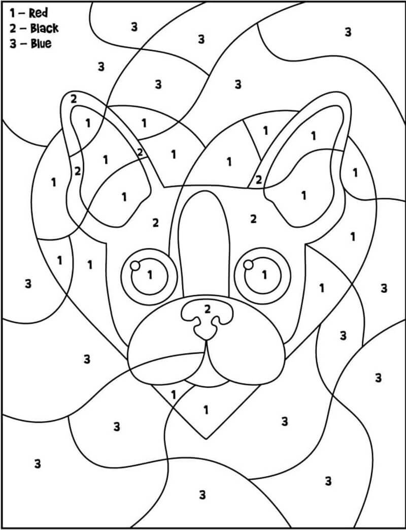 Puppy face color by number