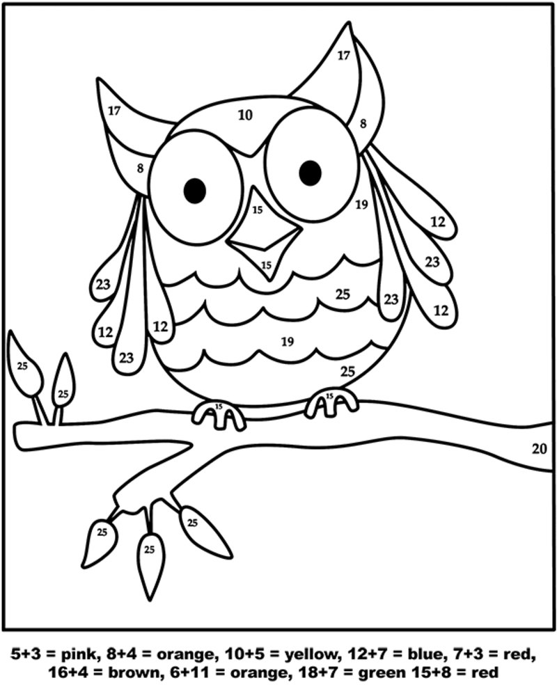 Really Good Owl color by number