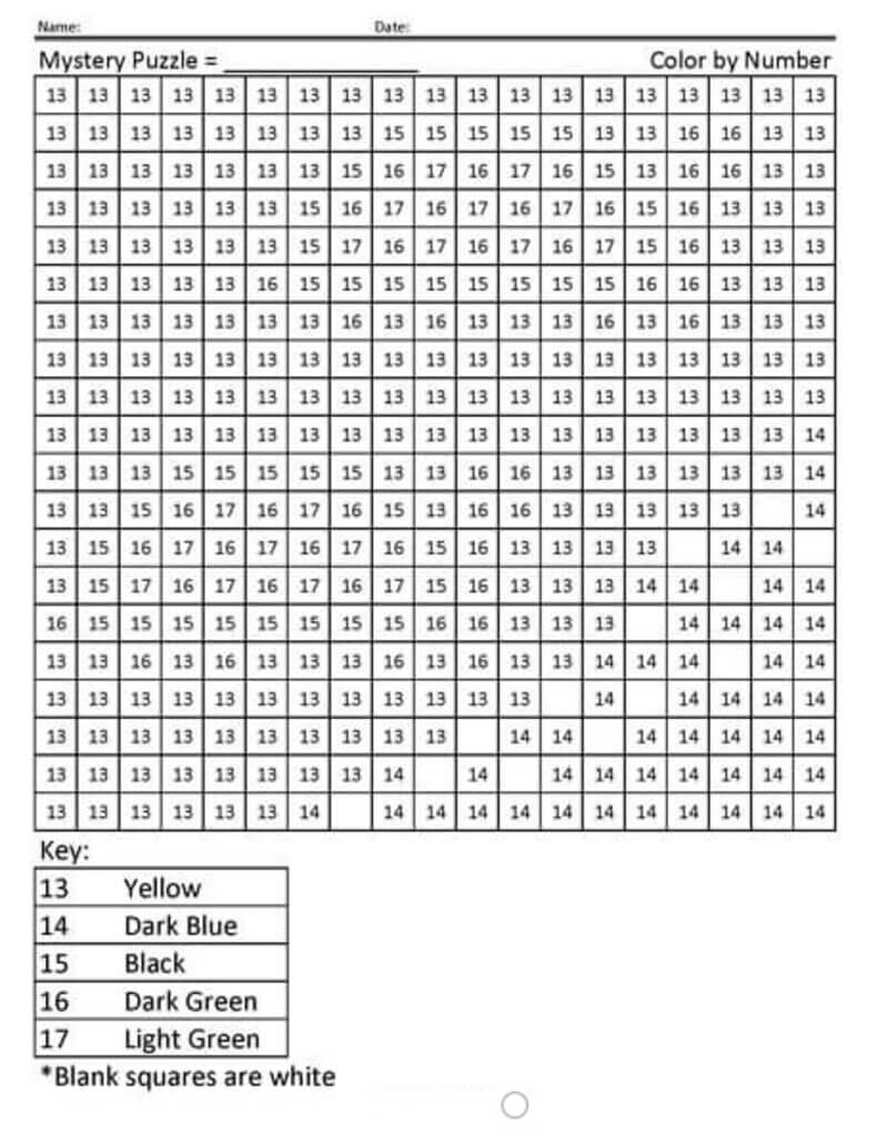 Secret Turtle color by number Color By Number