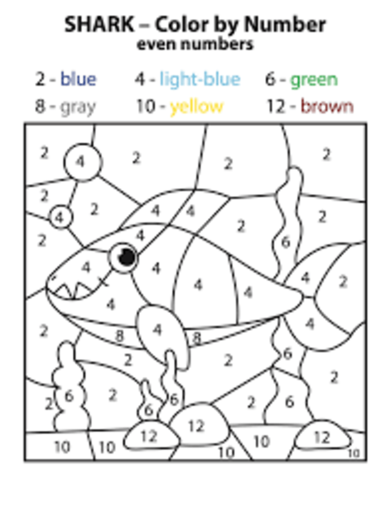 Shark color by number