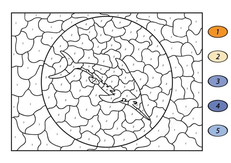 Shark for Adults color by number