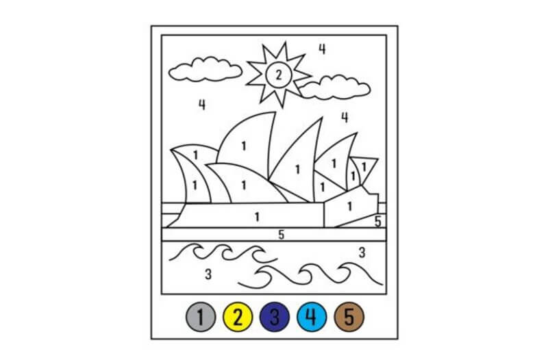 Sidney Opera House color by number