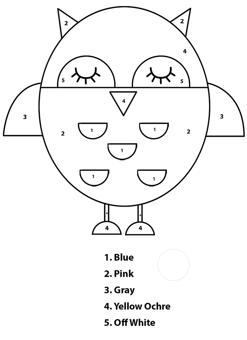 Sleeping Owl color by number