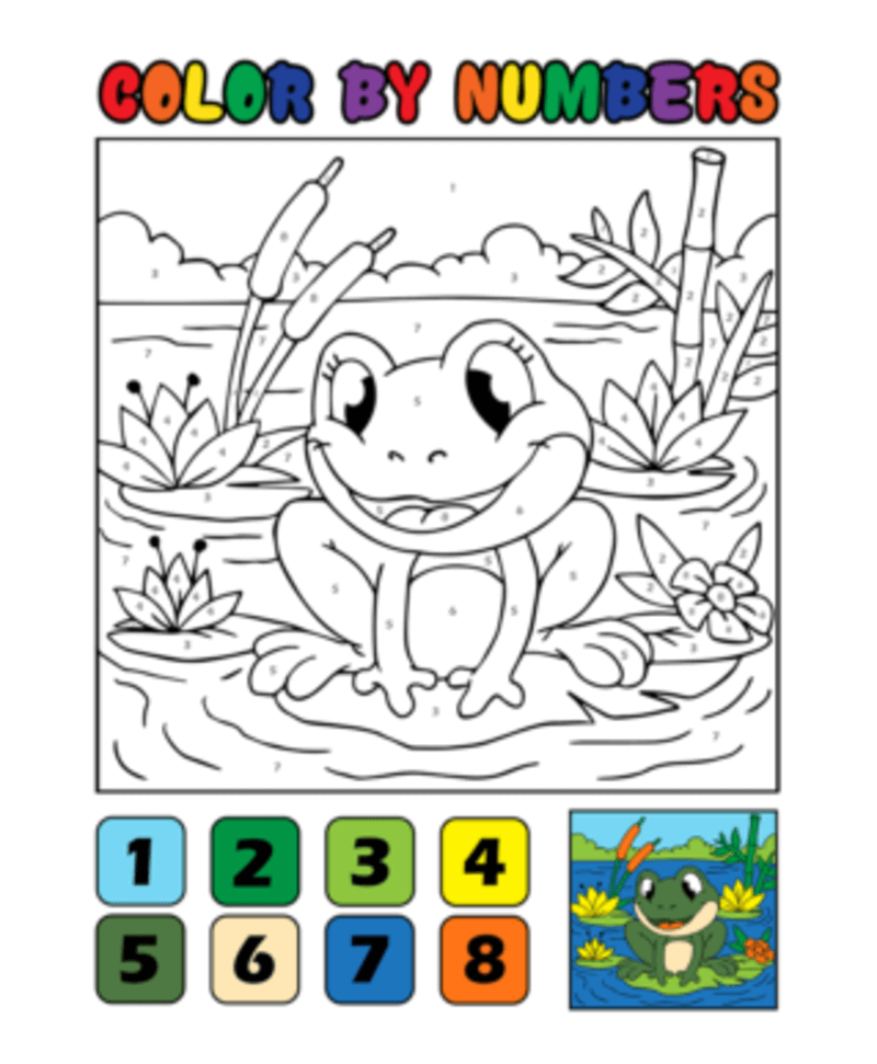 Smiling Frog color by number