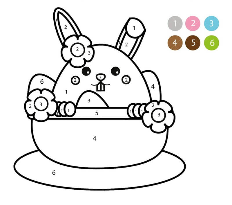 So Lovely Easter bunny color by number