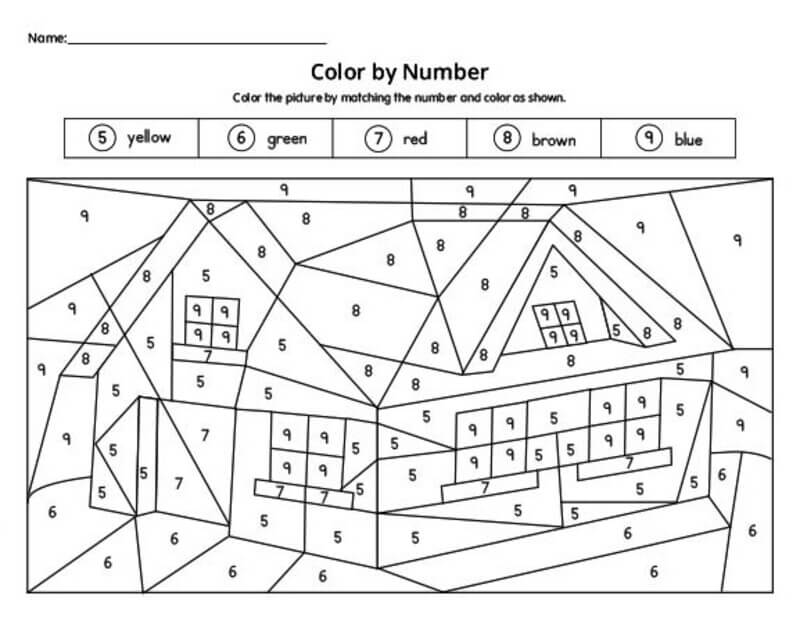 Super Big House color by number