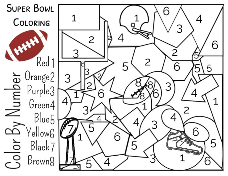 Super Bowl color by number