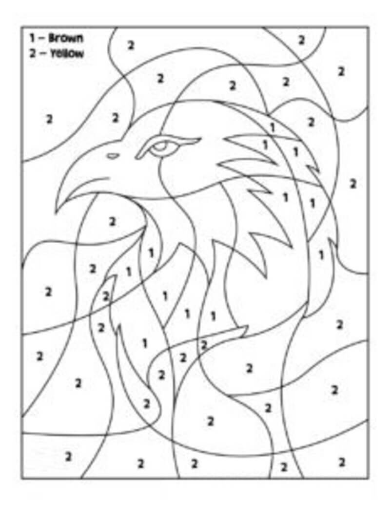 The Eagle in Memorial day color by number
