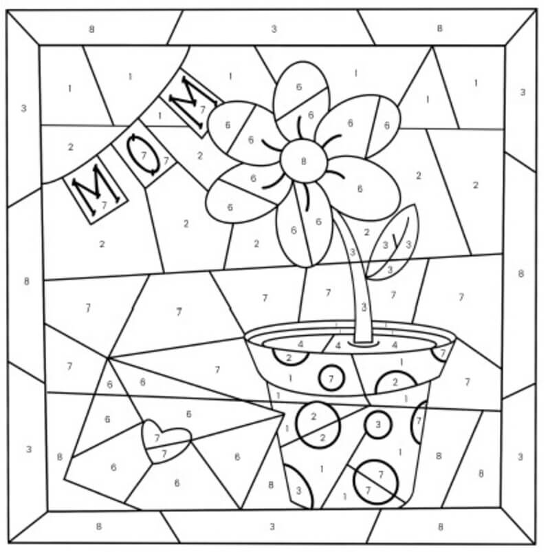 The Flowers for Mom color by number