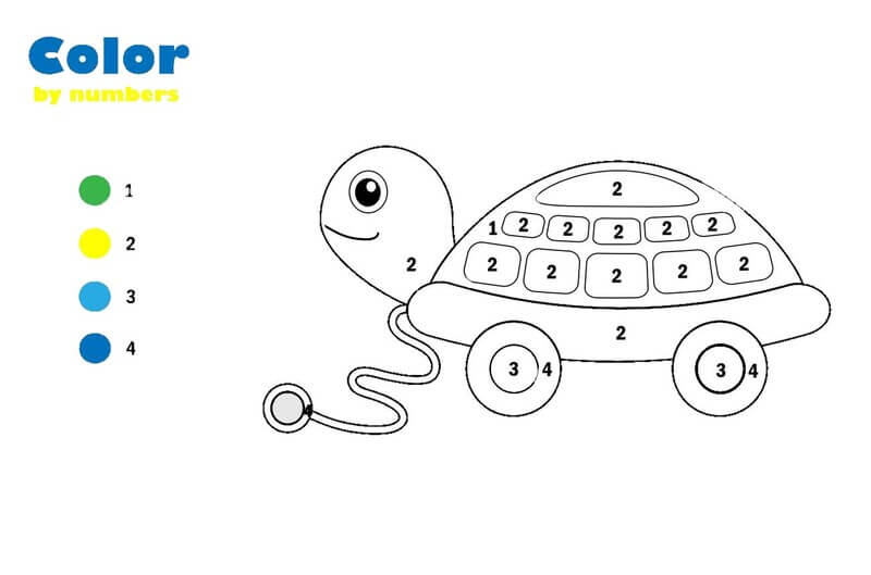 Turtle Toy color by number Color By Number